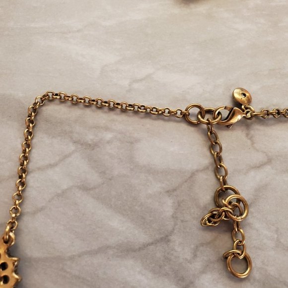 ✨ J.Crew Rhinestones Crystals Cluster Wedding Bridal Antique Statement Necklace - Picture 11 of 16